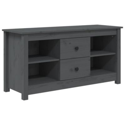 Prolenta Premium -  Meuble TV Gris 103x36,5x52 cm Bois de pin massif