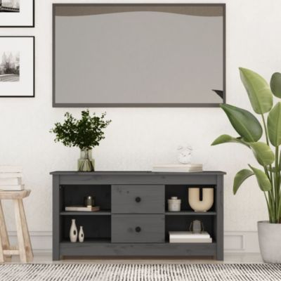 Prolenta Premium -  Meuble TV Gris 103x36,5x52 cm Bois de pin massif