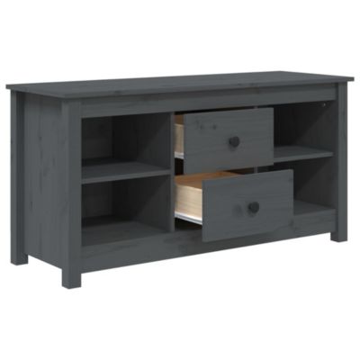 Prolenta Premium -  Meuble TV Gris 103x36,5x52 cm Bois de pin massif