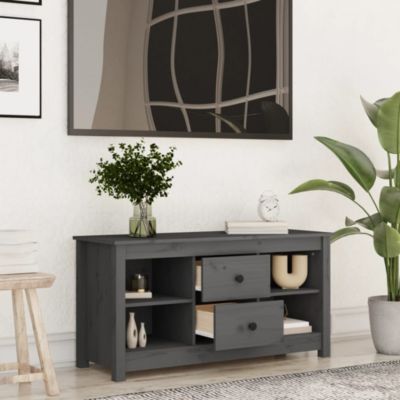 Prolenta Premium -  Meuble TV Gris 103x36,5x52 cm Bois de pin massif