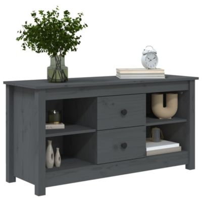 Prolenta Premium -  Meuble TV Gris 103x36,5x52 cm Bois de pin massif