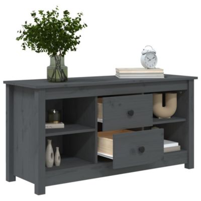 Prolenta Premium -  Meuble TV Gris 103x36,5x52 cm Bois de pin massif