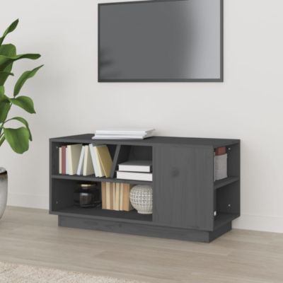 Prolenta Premium -  Meuble TV Gris 80x35x40,5 cm Bois de pin massif