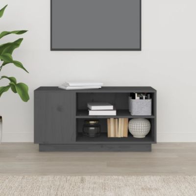Prolenta Premium -  Meuble TV Gris 80x35x40,5 cm Bois de pin massif