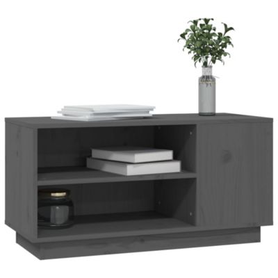 Prolenta Premium -  Meuble TV Gris 80x35x40,5 cm Bois de pin massif