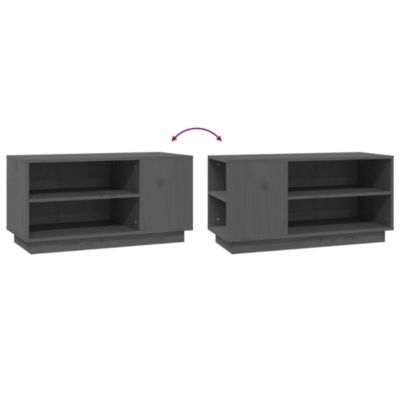 Prolenta Premium -  Meuble TV Gris 80x35x40,5 cm Bois de pin massif