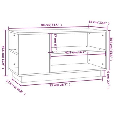 Prolenta Premium -  Meuble TV Gris 80x35x40,5 cm Bois de pin massif