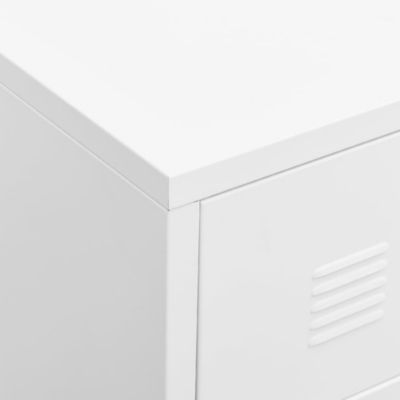 Prolenta Premium -  Meuble TV industriel Blanc 105x35x42 cm Métal