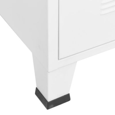 Prolenta Premium -  Meuble TV industriel Blanc 105x35x42 cm Métal