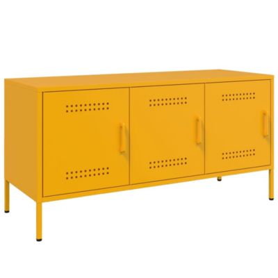 Prolenta Premium -  Meuble TV jaune moutarde 100,5x39x50,5 cm acier