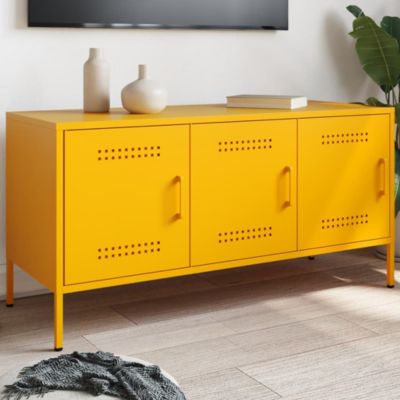 Prolenta Premium -  Meuble TV jaune moutarde 100,5x39x50,5 cm acier