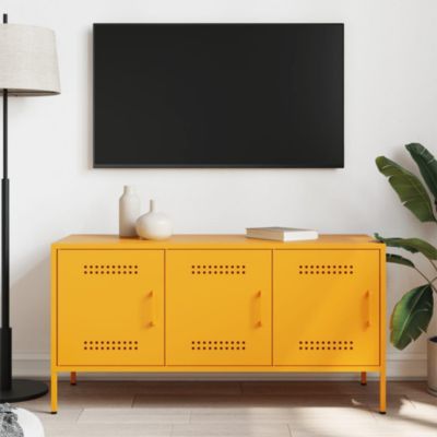 Prolenta Premium -  Meuble TV jaune moutarde 100,5x39x50,5 cm acier