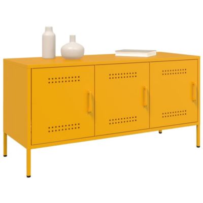 Prolenta Premium -  Meuble TV jaune moutarde 100,5x39x50,5 cm acier