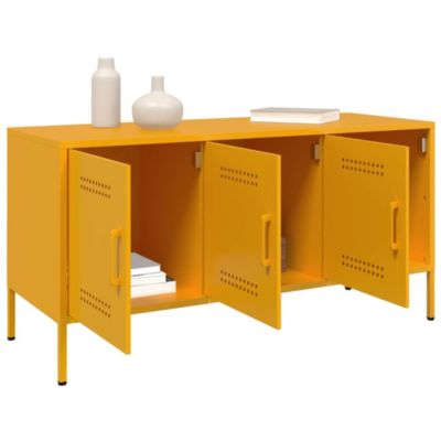 Prolenta Premium -  Meuble TV jaune moutarde 100,5x39x50,5 cm acier