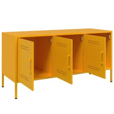 Prolenta Premium -  Meuble TV jaune moutarde 100,5x39x50,5 cm acier