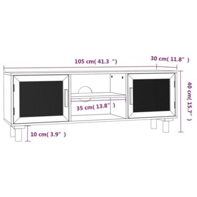 Prolenta Premium -  Meuble TV Marron 105x30x40 cm Bois de pin massif rotin l