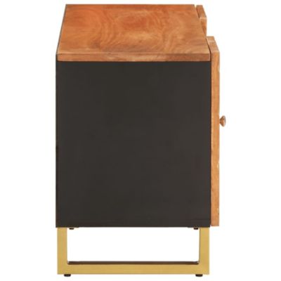 Prolenta Premium -  Meuble TV marron et noir 105x33,5x46 cm bois massif manguier