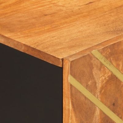 Prolenta Premium -  Meuble TV marron et noir 105x33,5x46 cm bois massif manguier