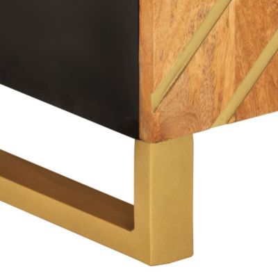 Prolenta Premium -  Meuble TV marron et noir 105x33,5x46 cm bois massif manguier