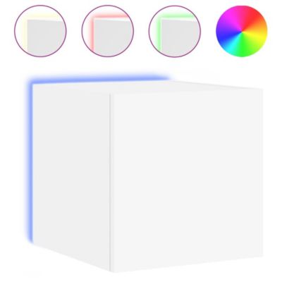 Prolenta Premium -  Meuble TV mural avec lumières LED blanc 30,5x35x30 cm