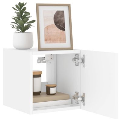 Prolenta Premium -  Meuble TV mural avec lumières LED blanc 30,5x35x30 cm