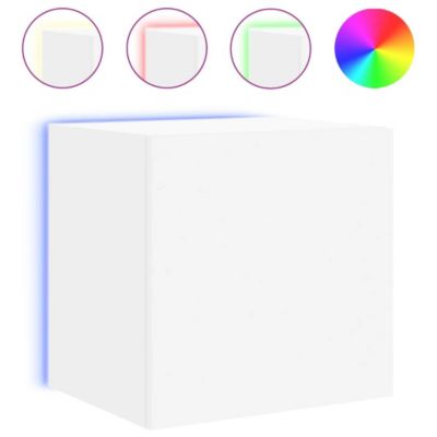 Prolenta Premium -  Meuble TV mural avec lumières LED blanc 40,5x35x40 cm