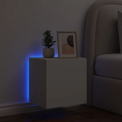 Prolenta Premium -  Meuble TV mural avec lumières LED blanc 40,5x35x40 cm