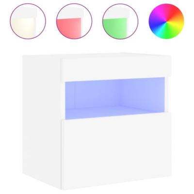 Prolenta Premium -  Meuble TV mural avec lumières LED blanc 40x30x40 cm