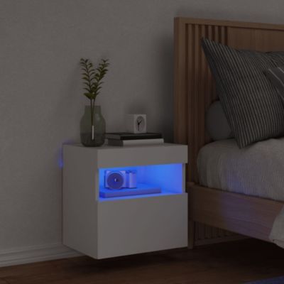 Prolenta Premium -  Meuble TV mural avec lumières LED blanc 40x30x40 cm