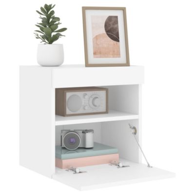 Prolenta Premium -  Meuble TV mural avec lumières LED blanc 40x30x40 cm