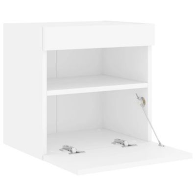 Prolenta Premium -  Meuble TV mural avec lumières LED blanc 40x30x40 cm
