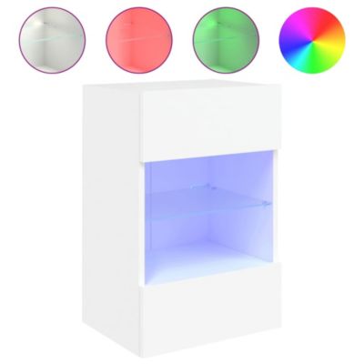 Prolenta Premium -  Meuble TV mural avec lumières LED blanc 40x30x60,5 cm