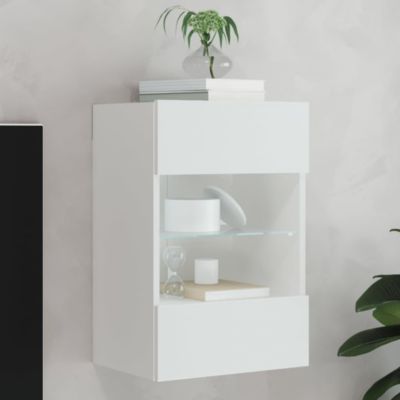 Prolenta Premium -  Meuble TV mural avec lumières LED blanc 40x30x60,5 cm