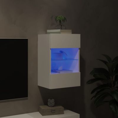 Prolenta Premium -  Meuble TV mural avec lumières LED blanc 40x30x60,5 cm