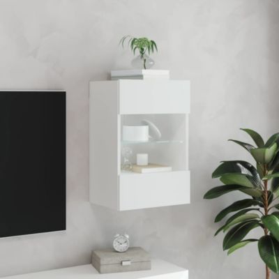 Prolenta Premium -  Meuble TV mural avec lumières LED blanc 40x30x60,5 cm