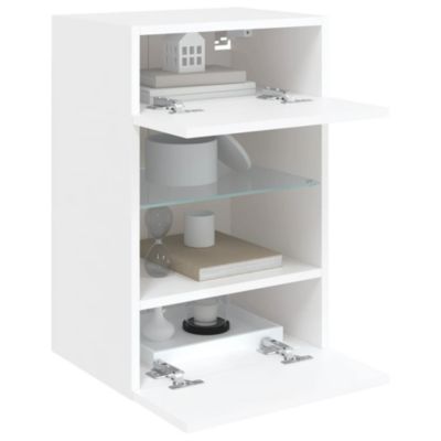 Prolenta Premium -  Meuble TV mural avec lumières LED blanc 40x30x60,5 cm