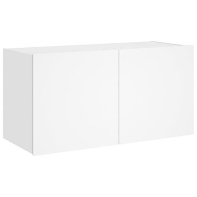 Prolenta Premium -  Meuble TV mural avec lumières LED blanc 80x35x41 cm