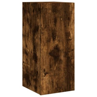Prolenta Premium -  Meuble TV mural avec lumières LED chêne fumé 30,5x35x70 cm