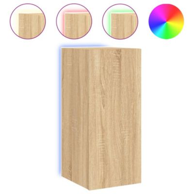 Prolenta Premium -  Meuble TV mural avec lumières LED chêne sonoma 30,5x35x70 cm