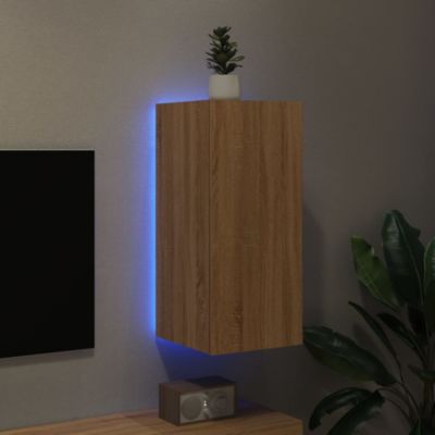 Prolenta Premium -  Meuble TV mural avec lumières LED chêne sonoma 30,5x35x70 cm