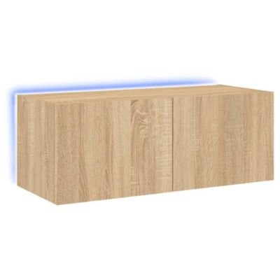 Prolenta Premium -  Meuble TV mural avec lumières LED chêne sonoma 80x35x31 cm