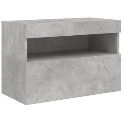Prolenta Premium -  Meuble TV mural avec lumières LED gris béton 60x30x40 cm