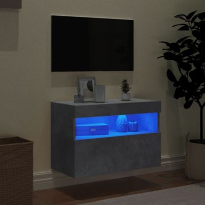 Prolenta Premium -  Meuble TV mural avec lumières LED gris béton 60x30x40 cm