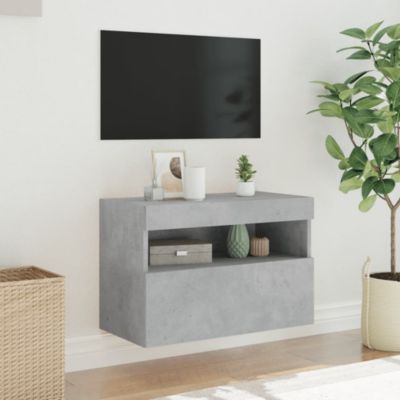 Prolenta Premium -  Meuble TV mural avec lumières LED gris béton 60x30x40 cm