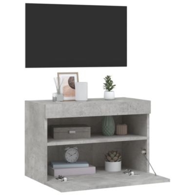 Prolenta Premium -  Meuble TV mural avec lumières LED gris béton 60x30x40 cm