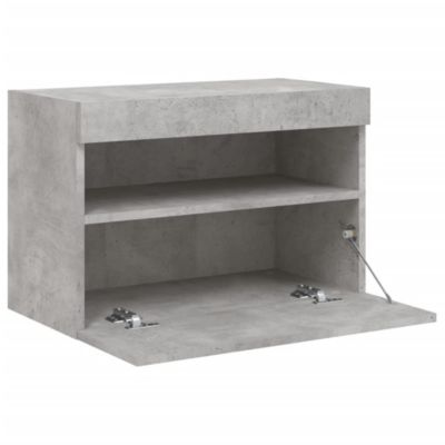 Prolenta Premium -  Meuble TV mural avec lumières LED gris béton 60x30x40 cm