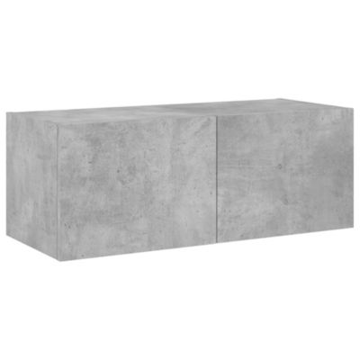 Prolenta Premium -  Meuble TV mural avec lumières LED gris béton 80x35x31 cm