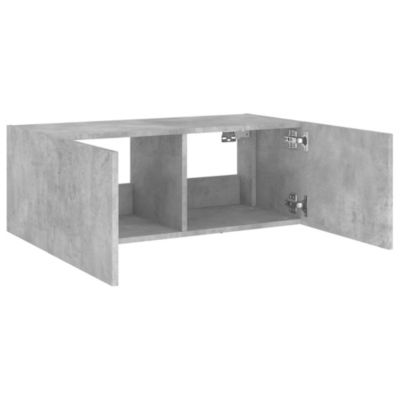 Prolenta Premium -  Meuble TV mural avec lumières LED gris béton 80x35x31 cm