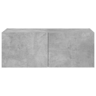Prolenta Premium -  Meuble TV mural avec lumières LED gris béton 80x35x31 cm