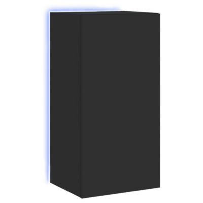 Prolenta Premium -  Meuble TV mural avec lumières LED noir 40,5x35x80 cm